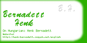 bernadett henk business card